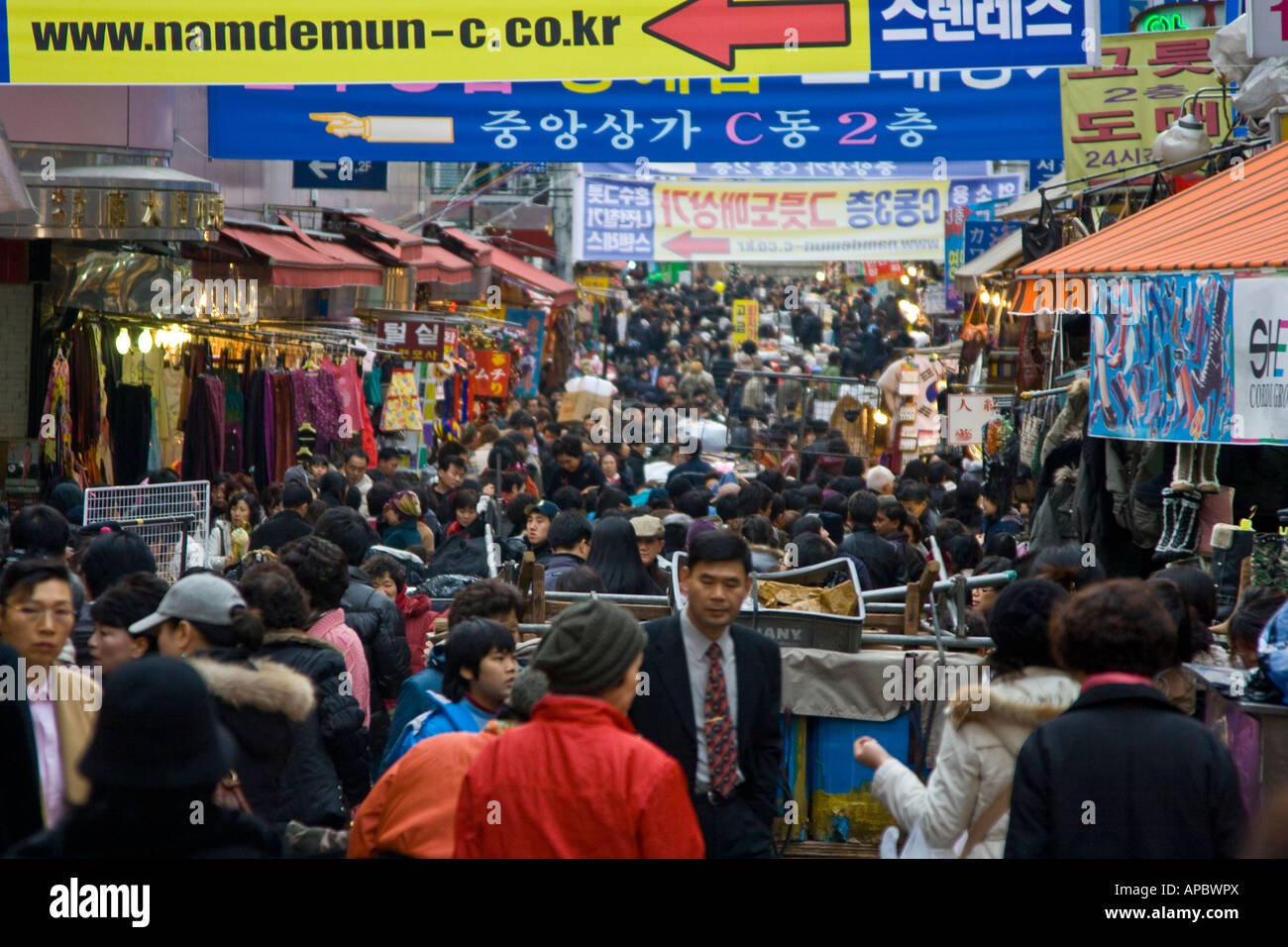 Crowded Namdaemun Market Seoul South Korea Stock Photo
