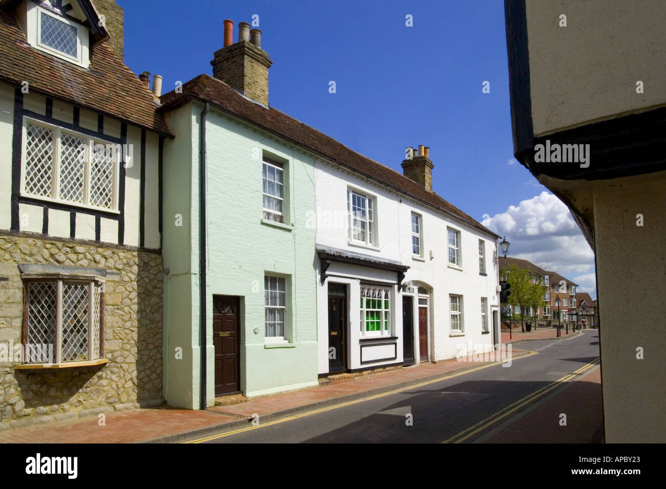 Old houses on High street Aylesford Kent Stock Photo