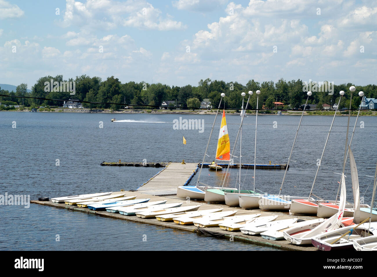 Sail boats on the Ottawa River at the New Edinburgh Club Stock Photo