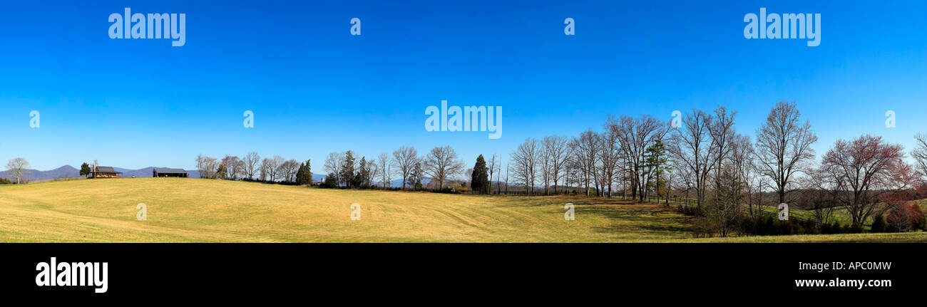 Panorama of Virginia countryside in early spring. Stock Photo