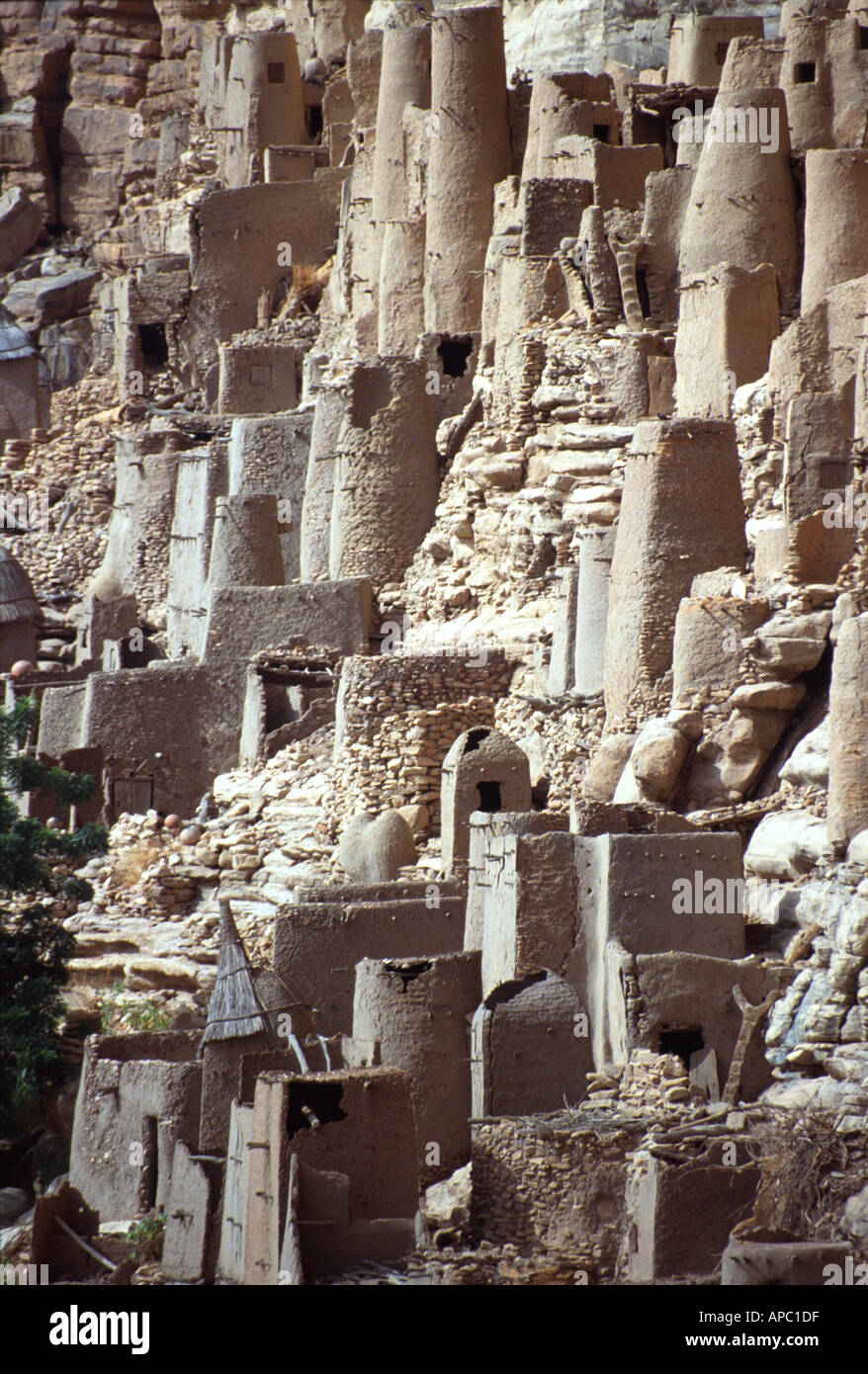 Ireli Dogon Village Bandiagara Escarpment Mali West Africa Stock Photo