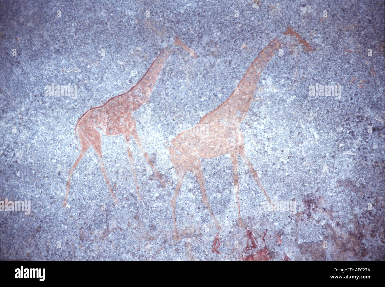 Ancient Rock Paintings Matobo National Park Zimbabwe Southern Africa Stock Photo