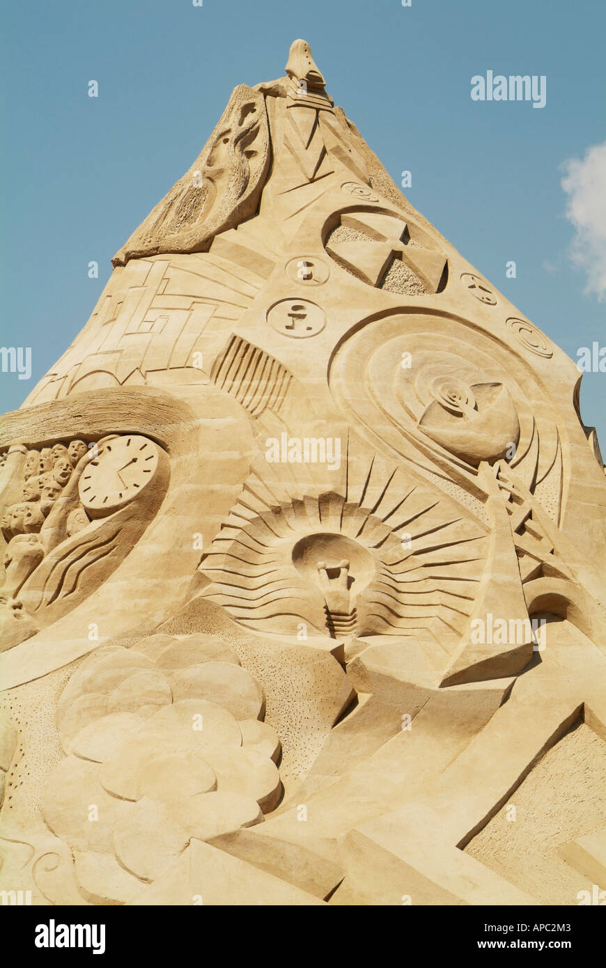 Sandsation - over 40 artists from all world build sculptures from sand up to eight meters high. Berlin, Germany Stock Photo