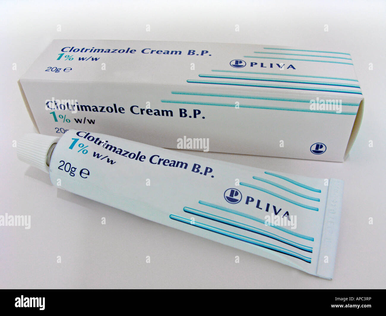Clotrimazole cream Imidazoles used in the treatment of skin infections caused by several types of fungi Stock Photo
