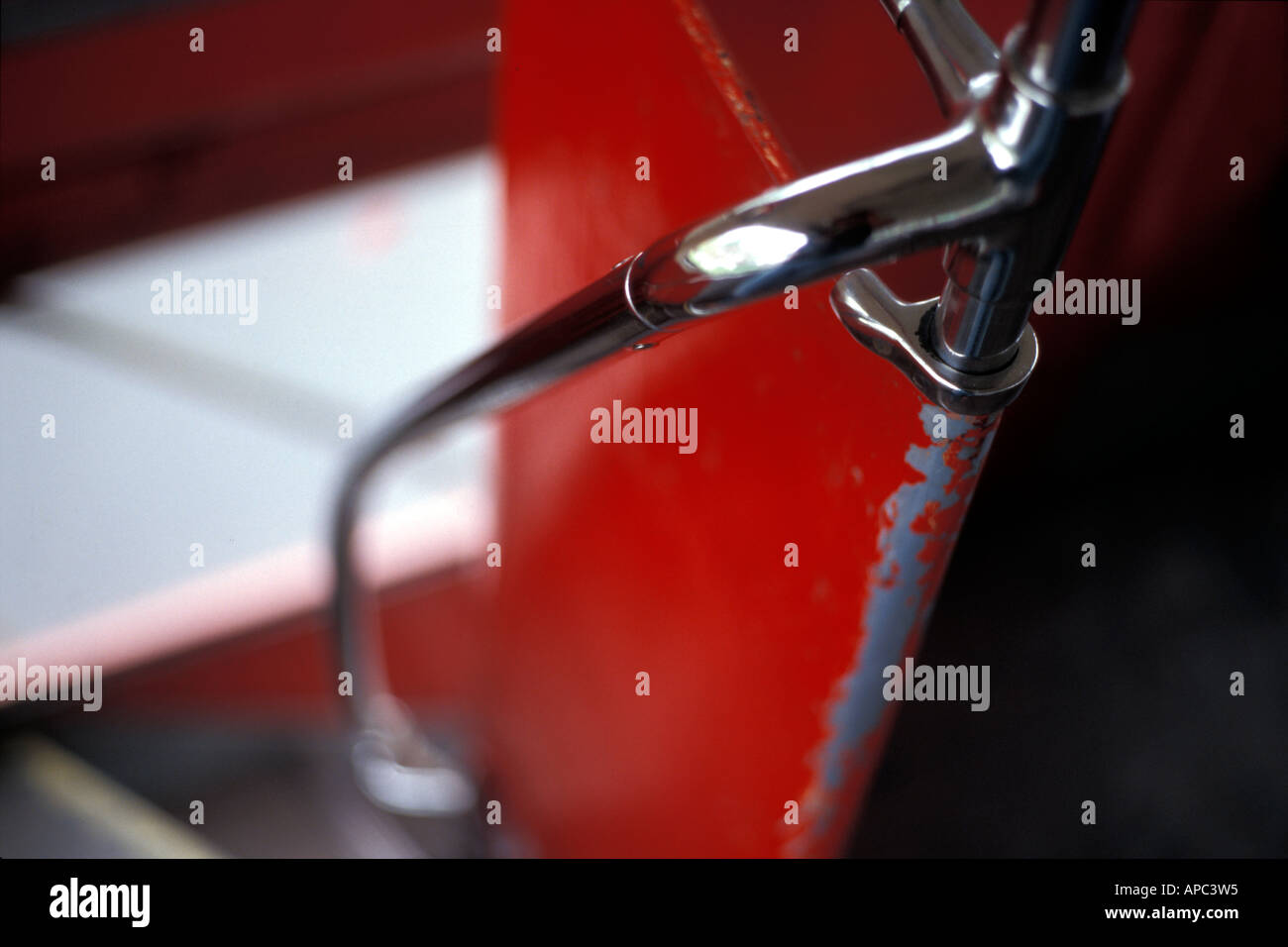 London Bus Railing Routemaster bus stair railing Stock Photo - Alamy
