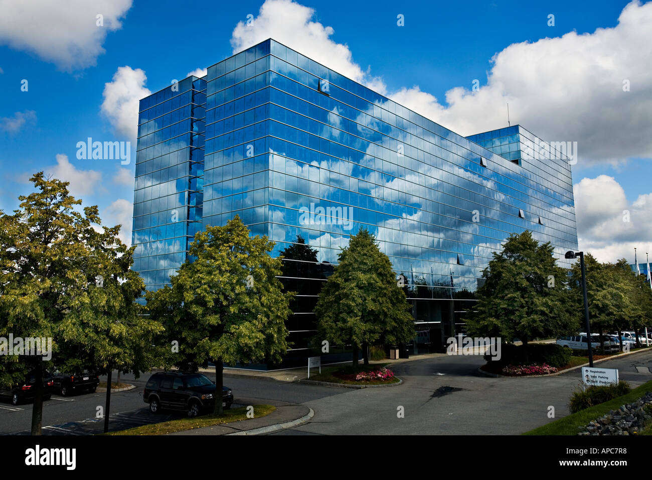 Glass building in Boston MA Massachusetts Stock Photo
