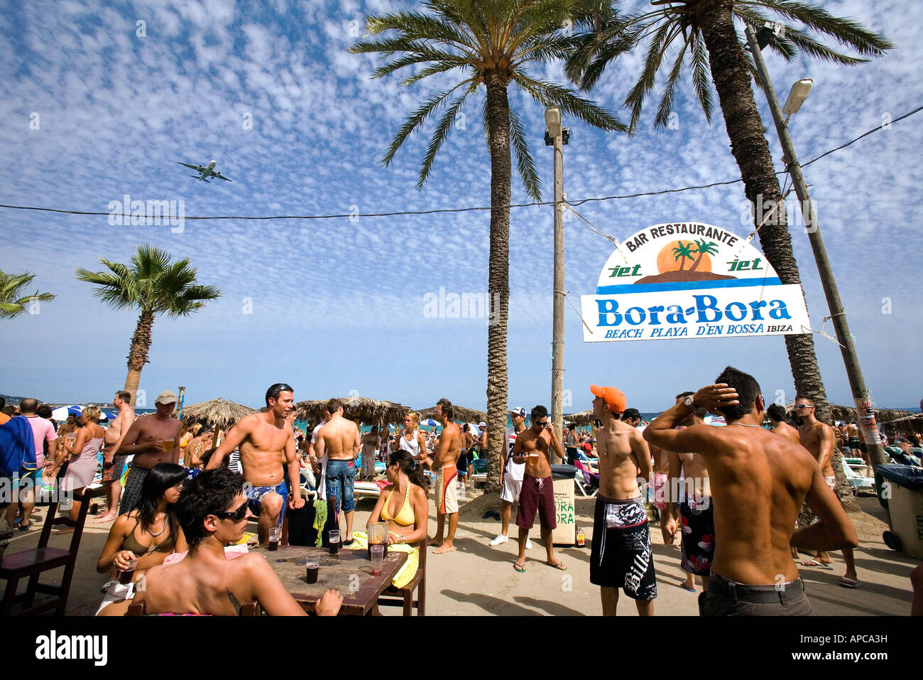 Bora-Bora, Playa d'en Bossa, Ibiza, the Balearic Islands, Spain Stock Photo