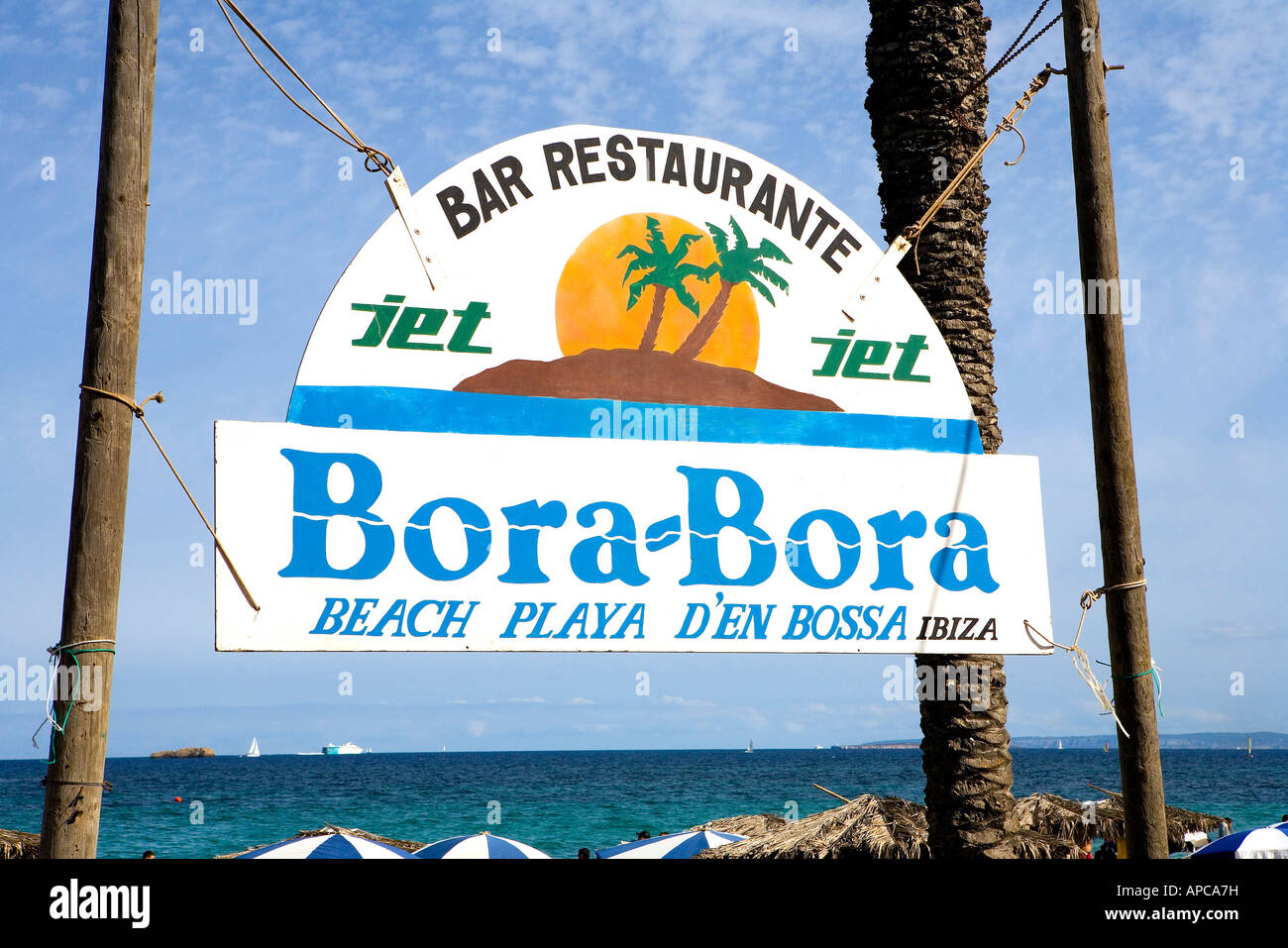 Bora-Bora, Playa d'en Bossa, Ibiza, the Balearic Islands, Spain Stock ...