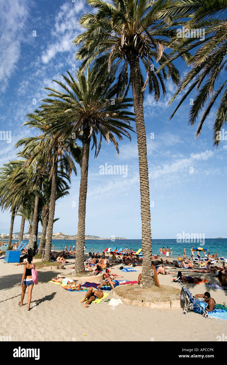 Playa d'en Bossa, Ibiza, the Balearic Islands, Spain Stock Photo