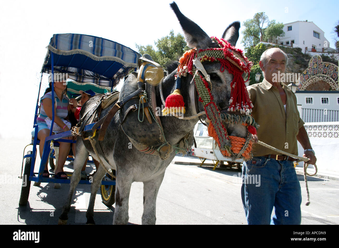 Mijas Donkey Taxi, Spain Stock Photo