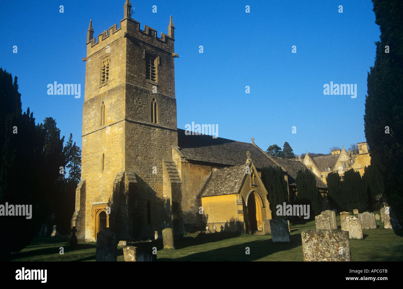 The Parish Church at Stanway, near Broadway, the Cotswolds, Gloucestershire, England, UK Stock Photo