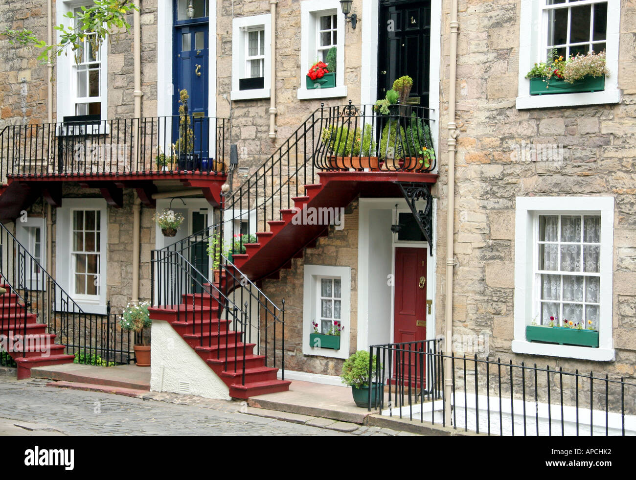 Ramsay Garden housing in the Old Town, Edinburgh, Scotland Stock Photo
