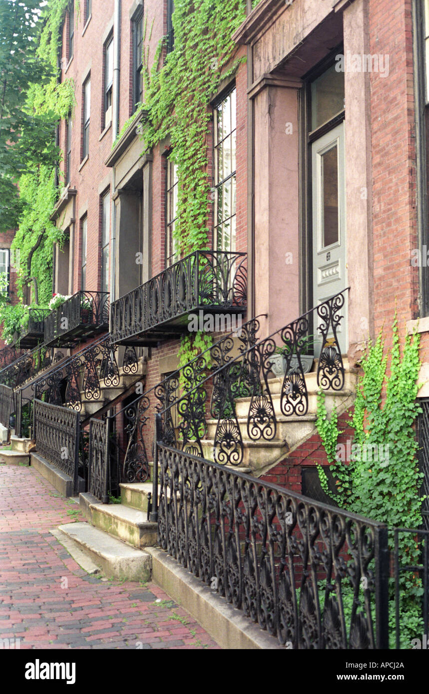 Exclusive residential accomodation on Beacon Street Beacon Hill Boston Massachusetts Stock Photo