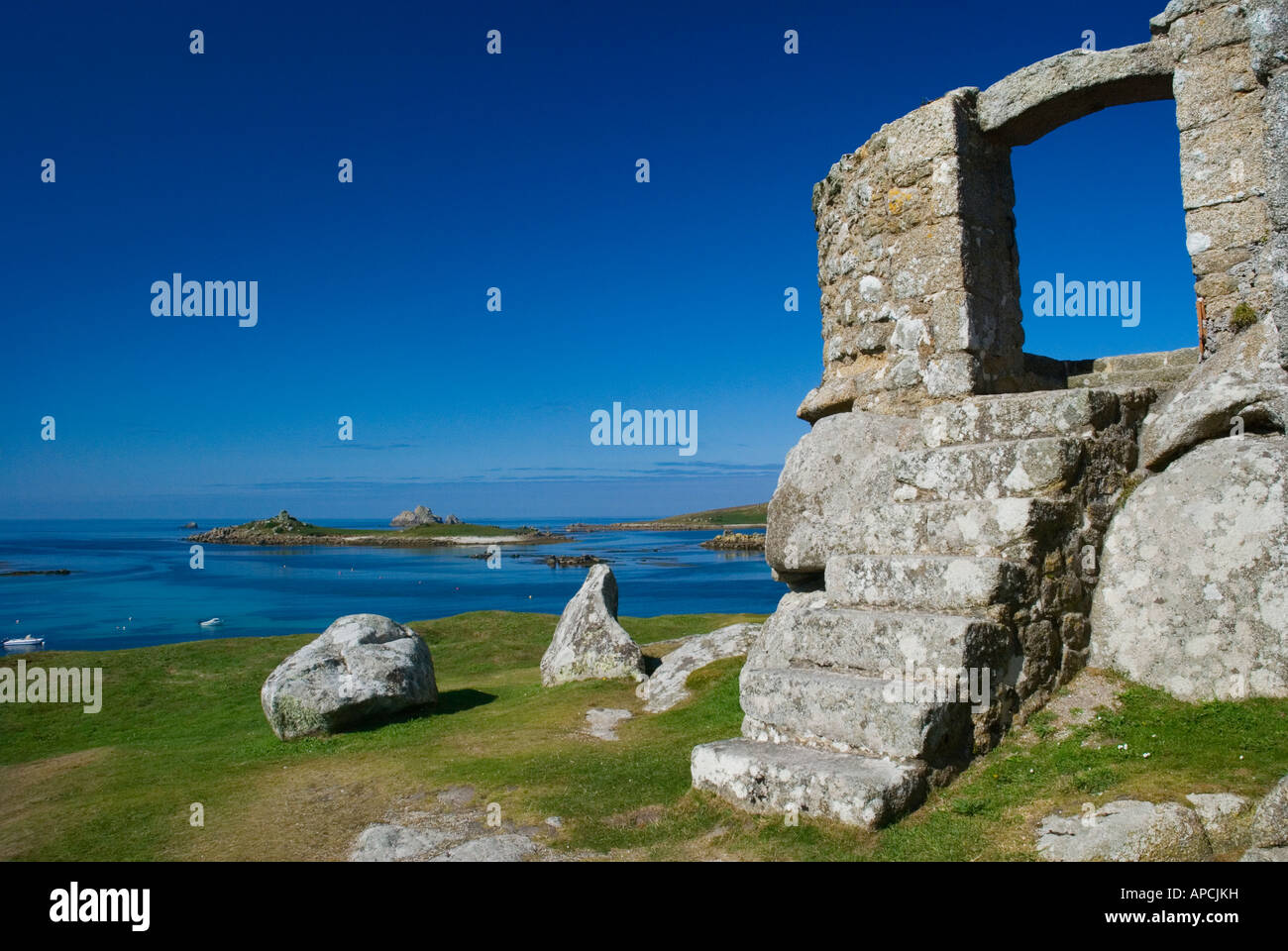 The Blockhouse on Tresco island Scilly Isles England UK Stock Photo