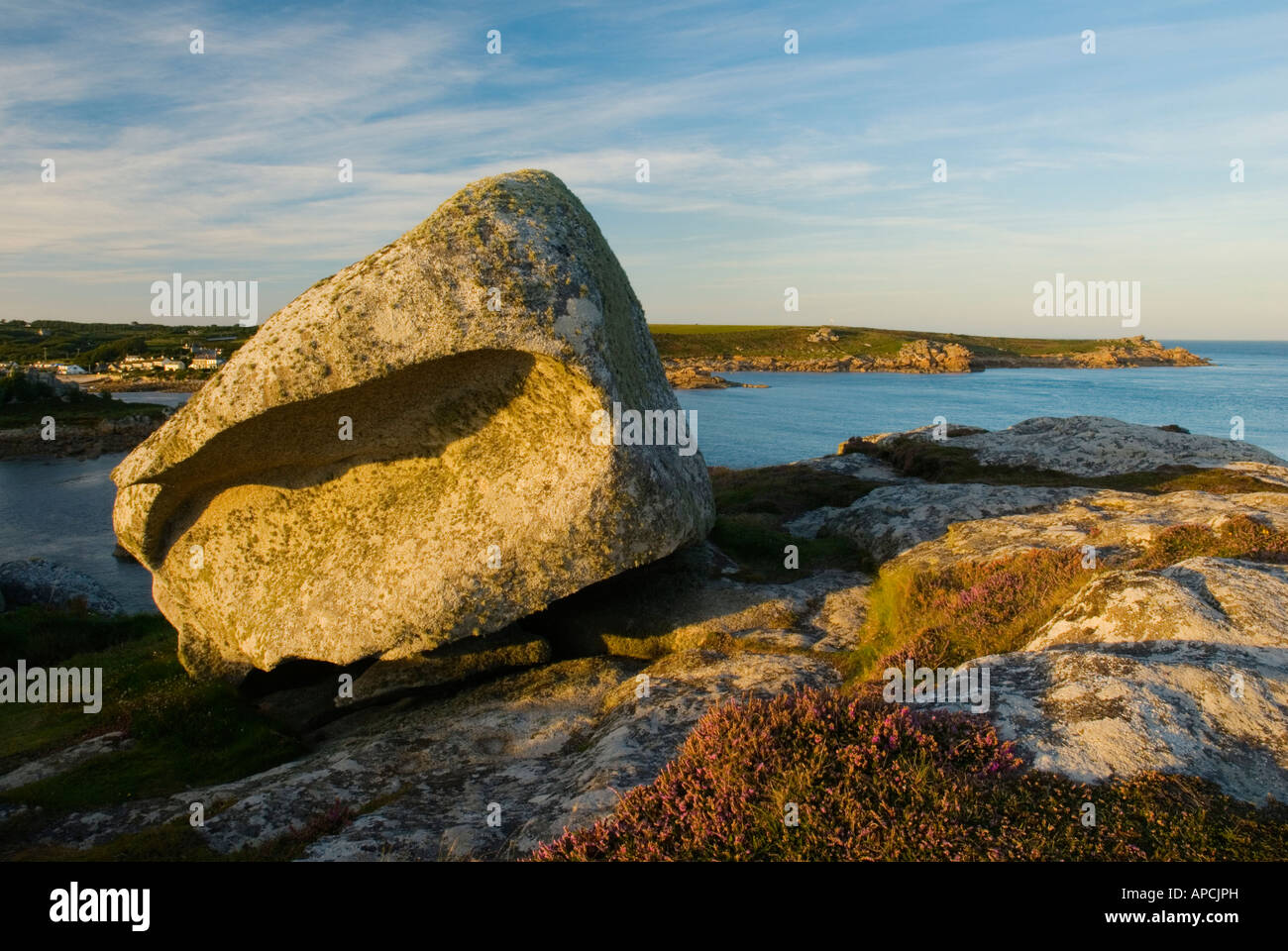 View over Old Town Bay on St Marys Isles of Scilly England UK Stock Photo