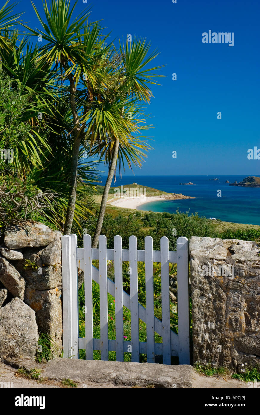Cottage Gate On St Martins Island Scilly Isles England Uk Stock