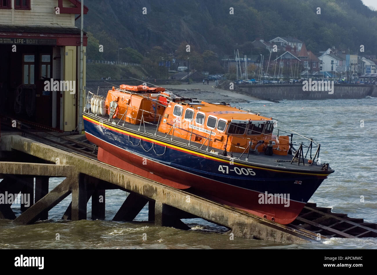 The Mumbles lifeboat the Ethel Anne Measures pictured on her slipway on