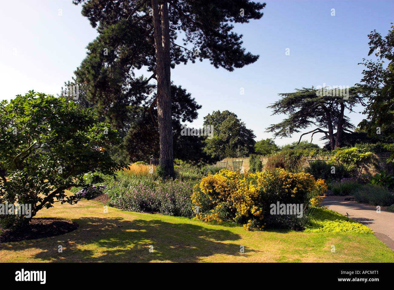 Secluded garden - Royal Botanical Gardens Kew, London, England Stock Photo