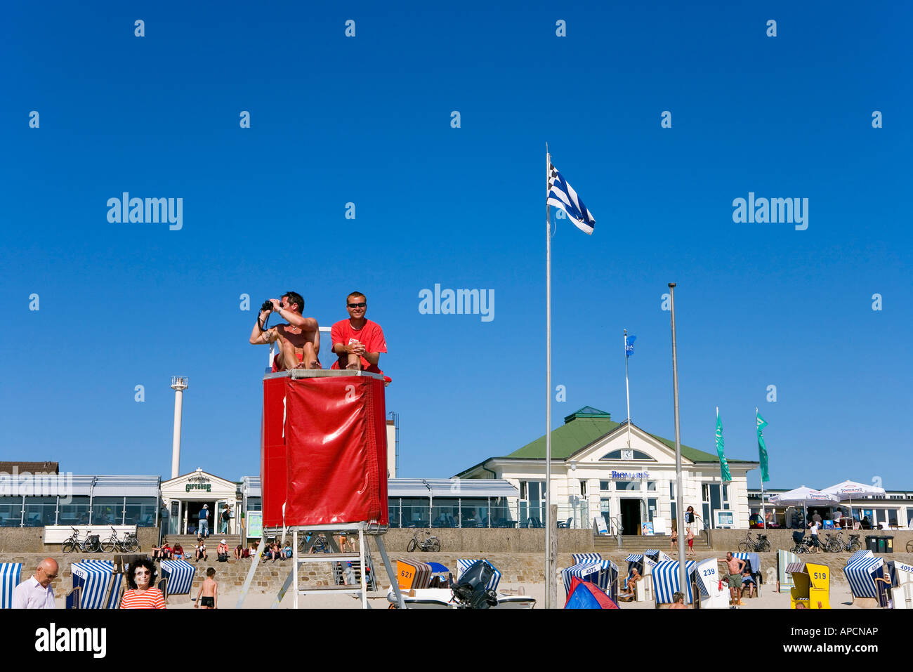 Life guard, Norderney Island, Eastern Frisia Islands, Germany Stock Photo