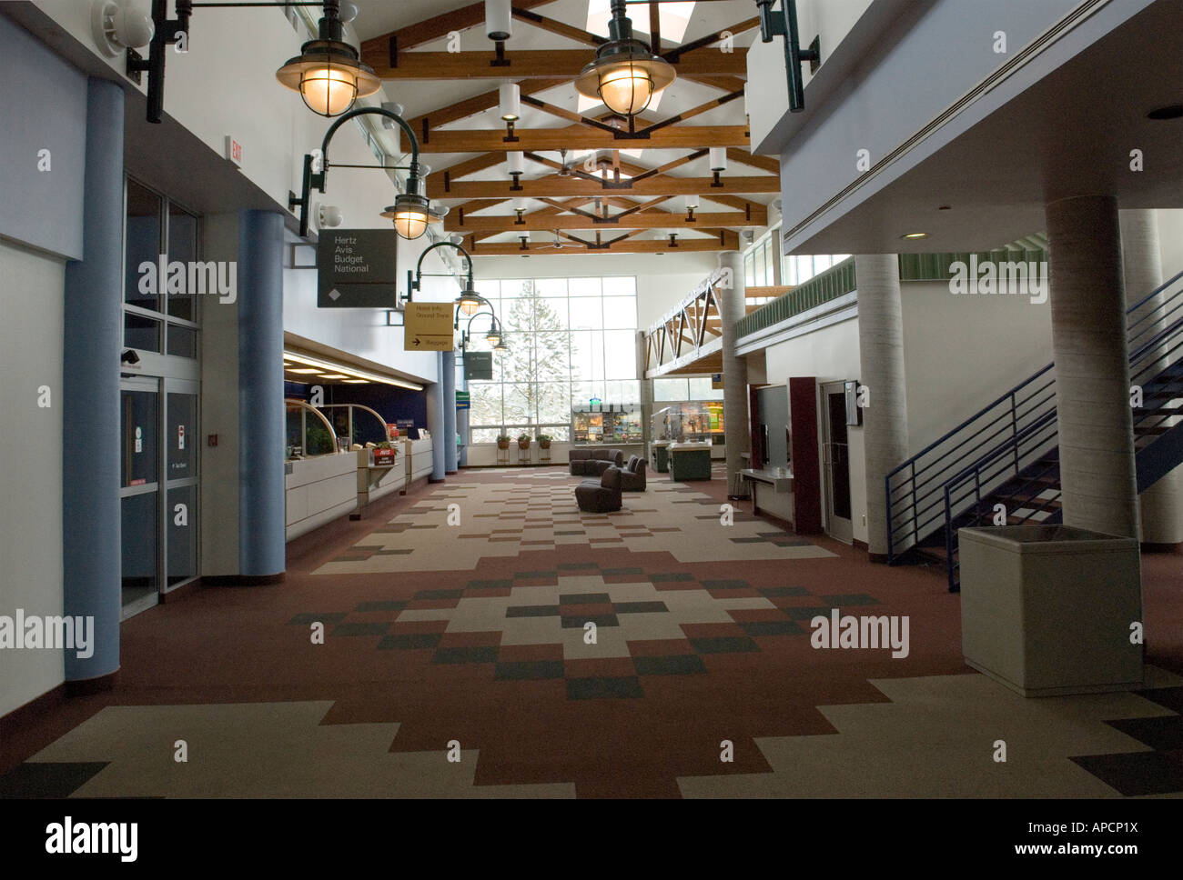 Interior shots of the Flagstaff Arizona airport terminal Stock Photo