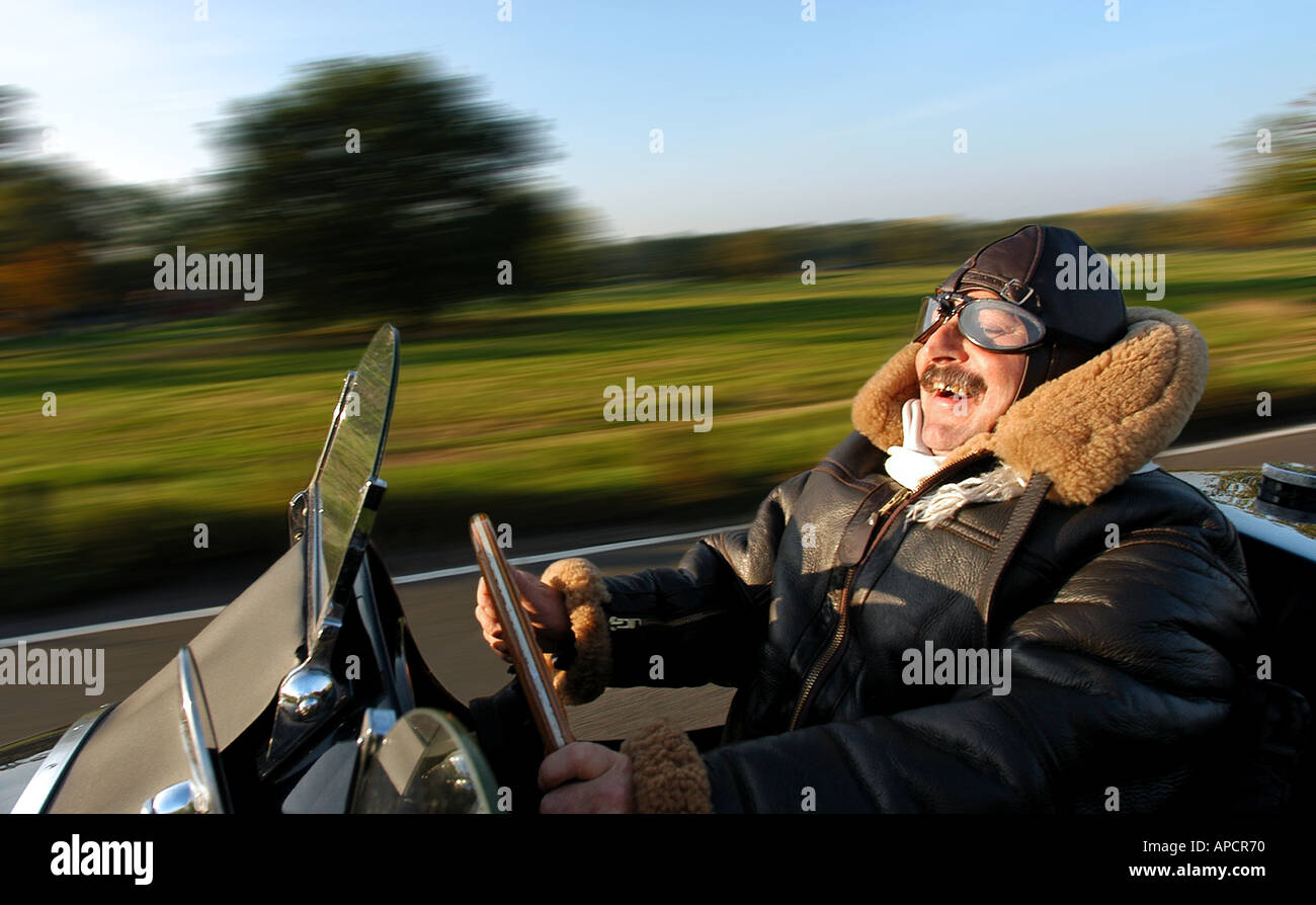 A retired man drives his classic car. Picture by Patrick Steel www patricksteel co uk Stock Photo