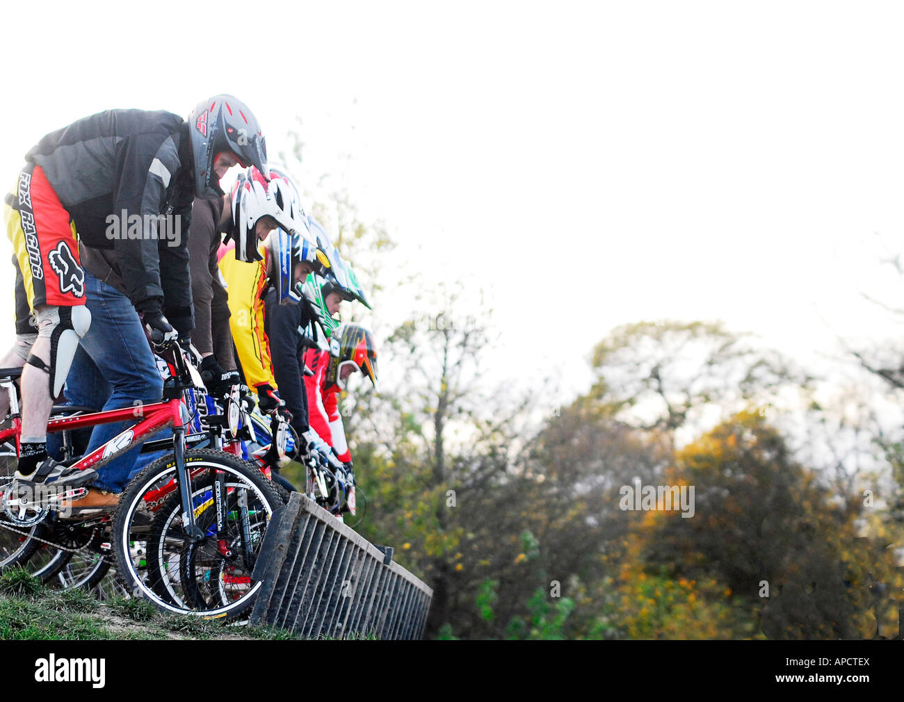 BMX race starting line Stock Photo Alamy