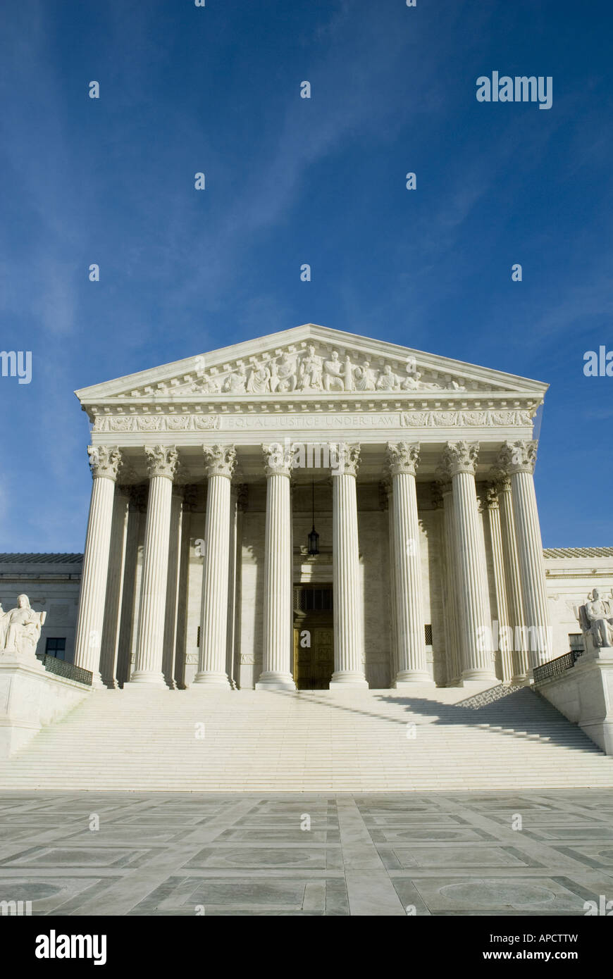 US Supreme Court in Washington DC in bright sunlight Stock Photo