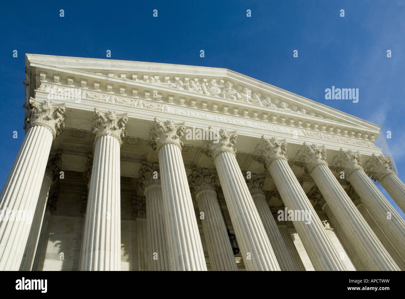 US Supreme Court in Washington DC in bright sunlight Stock Photo