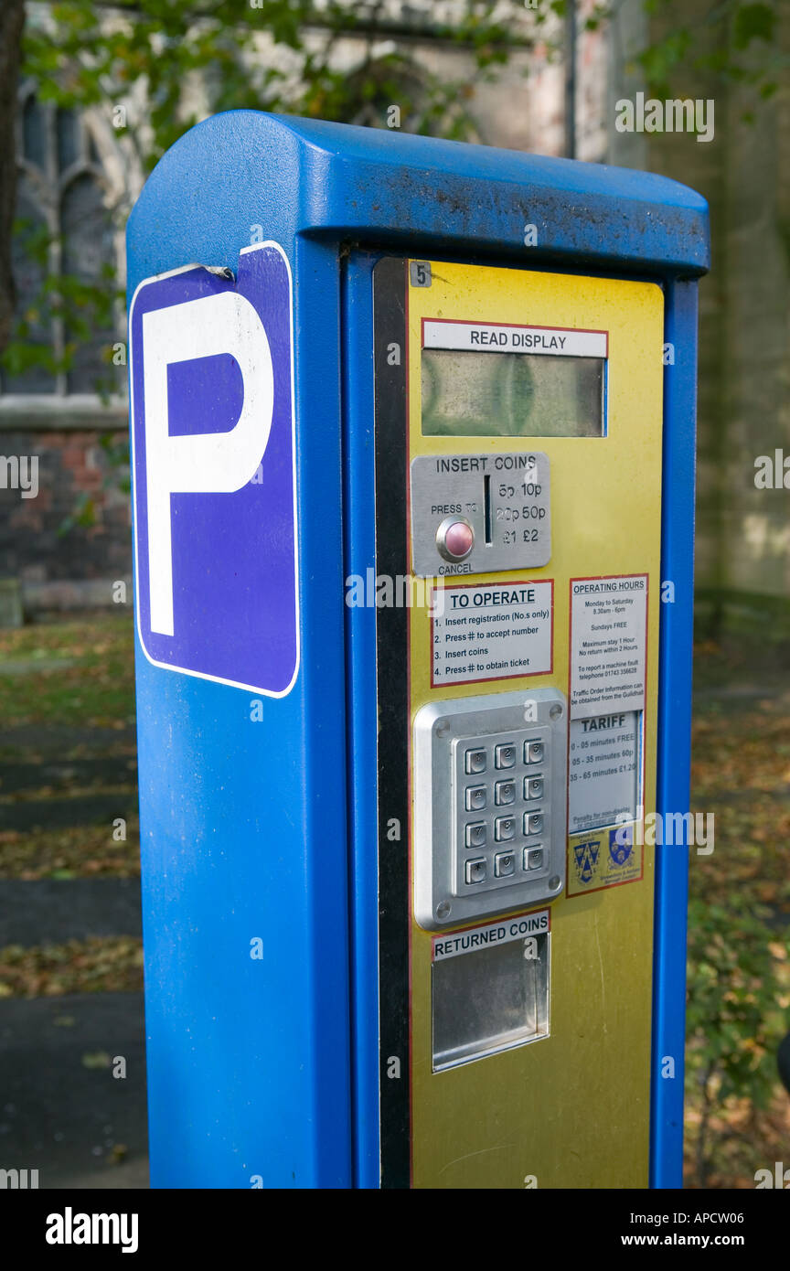 Pay and display machine Shrewsbury Shropshire England UK Stock Photo