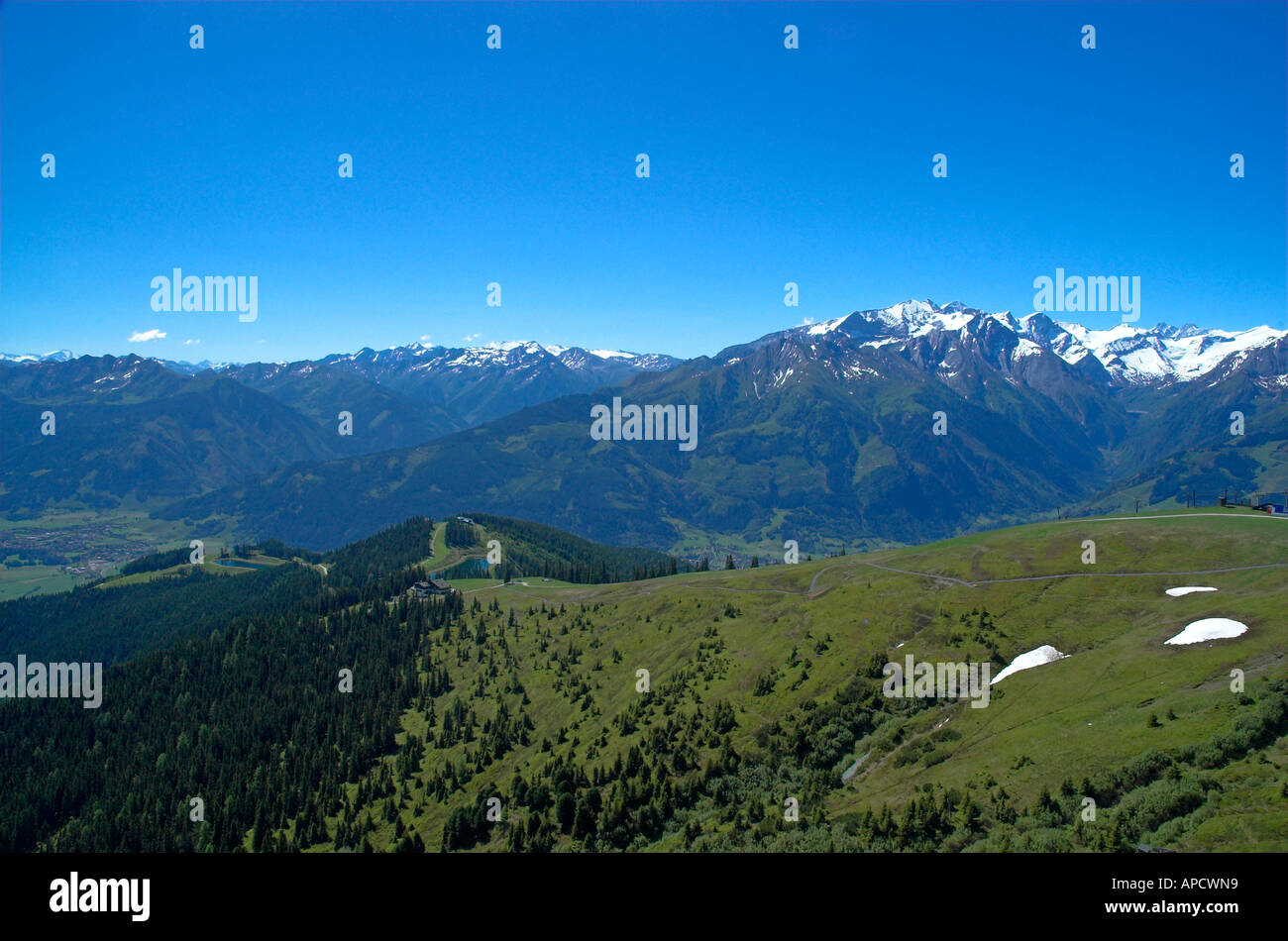 Mountain view from the Scmittenhohe above Zell Am See Austriia Stock Photo
