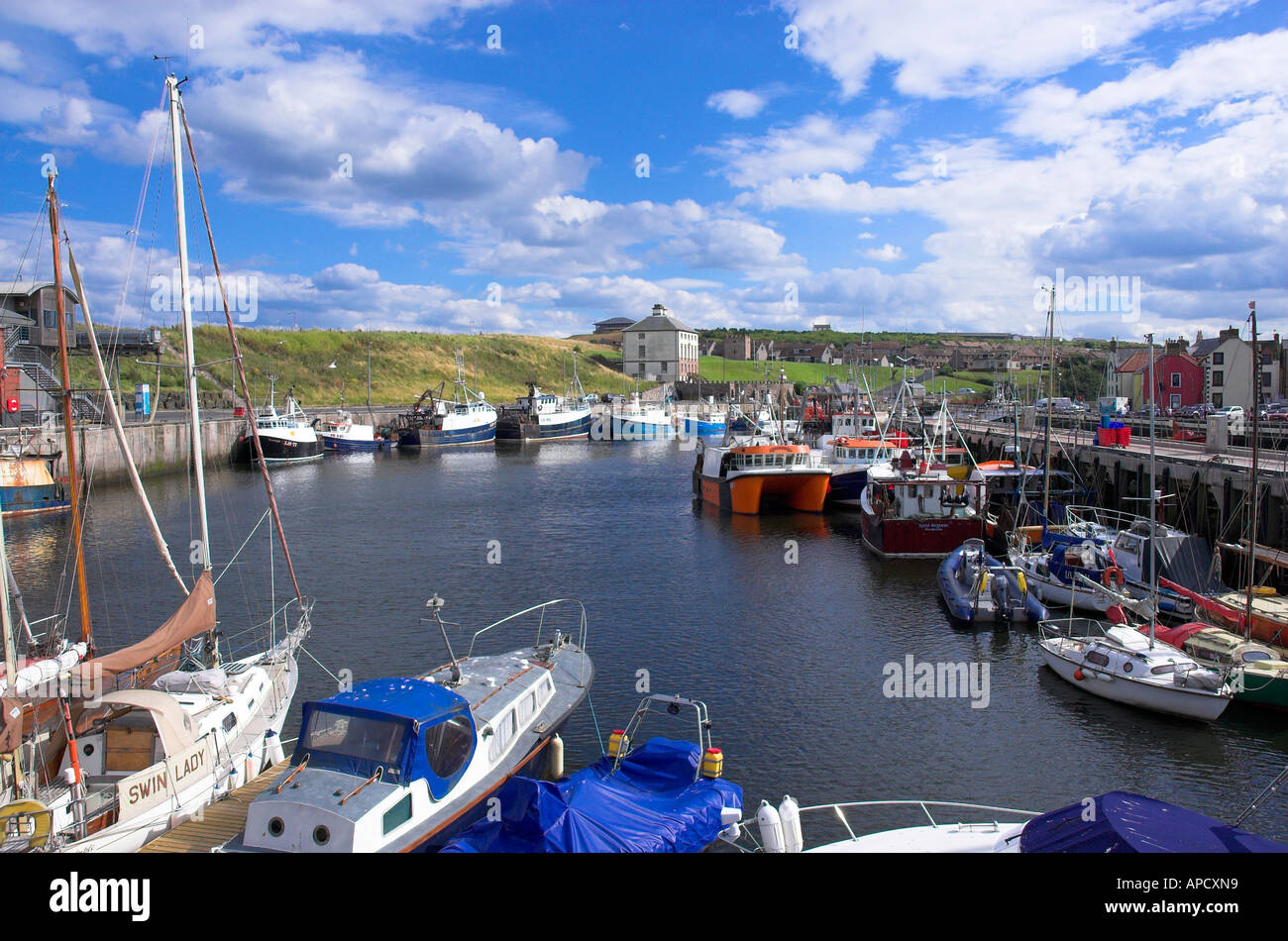 Boats in Eyemouth Harbour Scottish Borders Stock Photo - Alamy