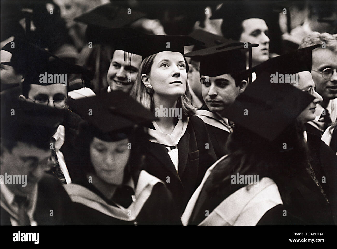 A graduation ceremony at Brighton University in the 1980s Stock Photo