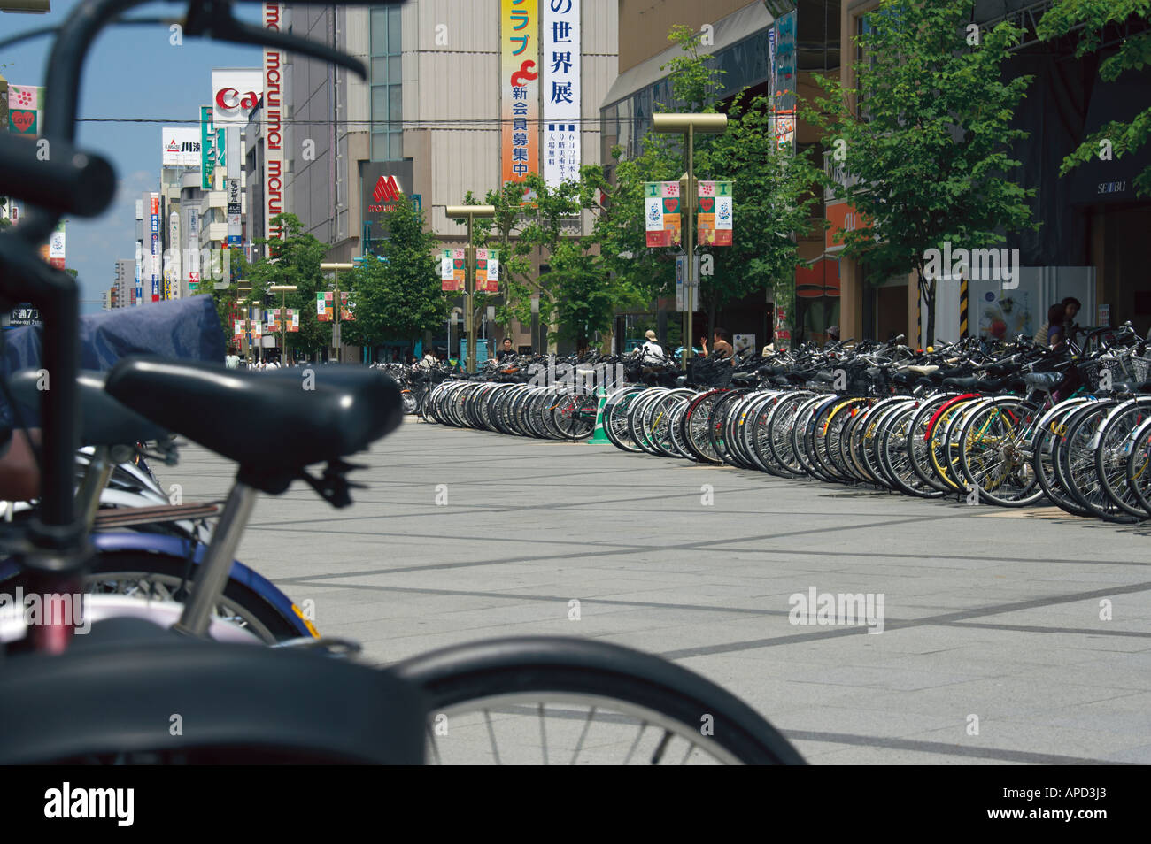 Bicycle Parking Garage Asahikawa Hokkaido Japan Stock Photo