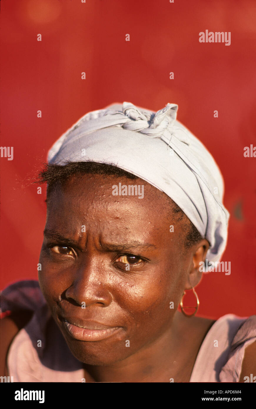 Haiti Port au Prince Portrait of market woman in capital city s Iron Market Stock Photo