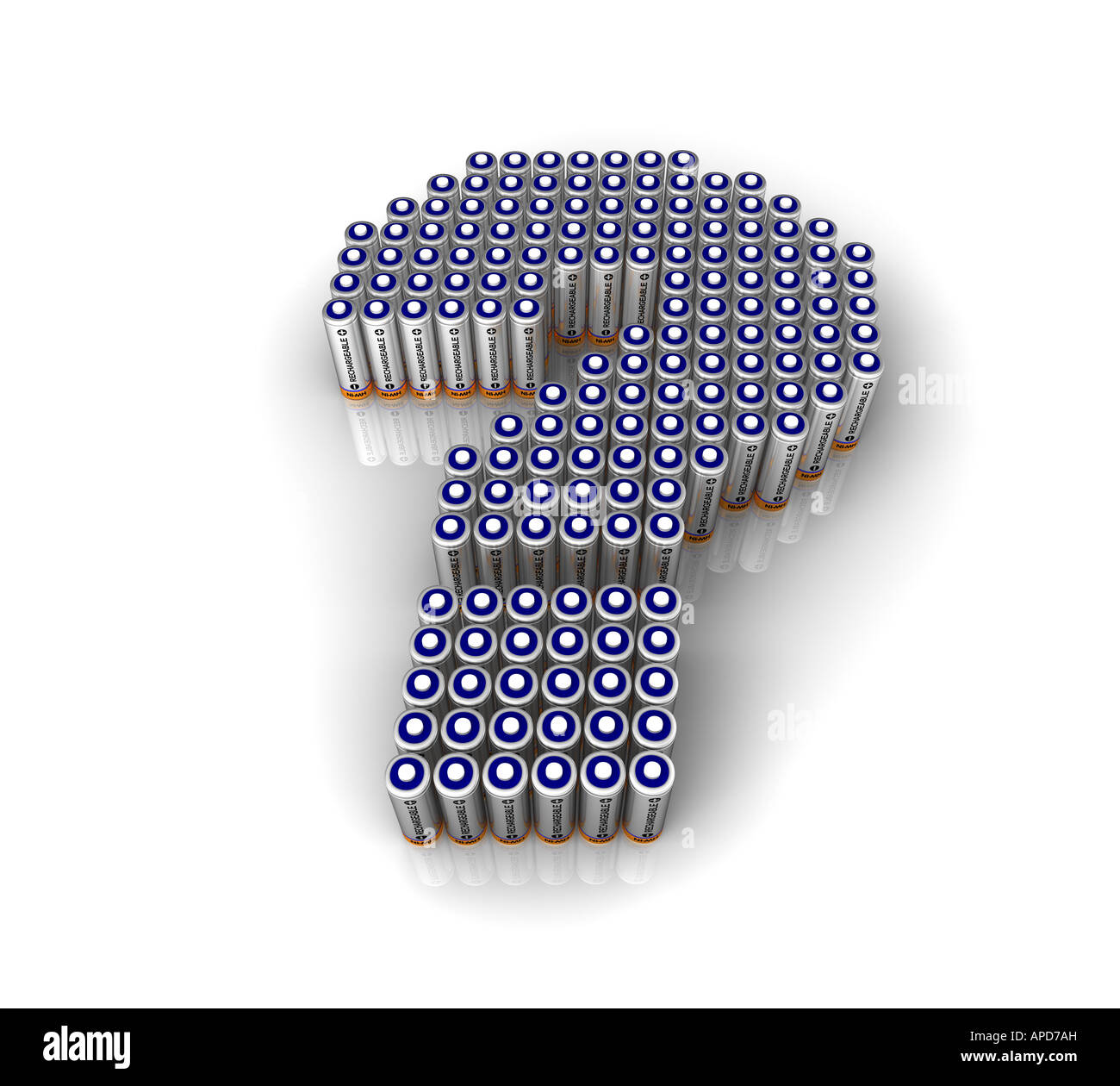 Many batteries forming question mark Stock Photo Alamy