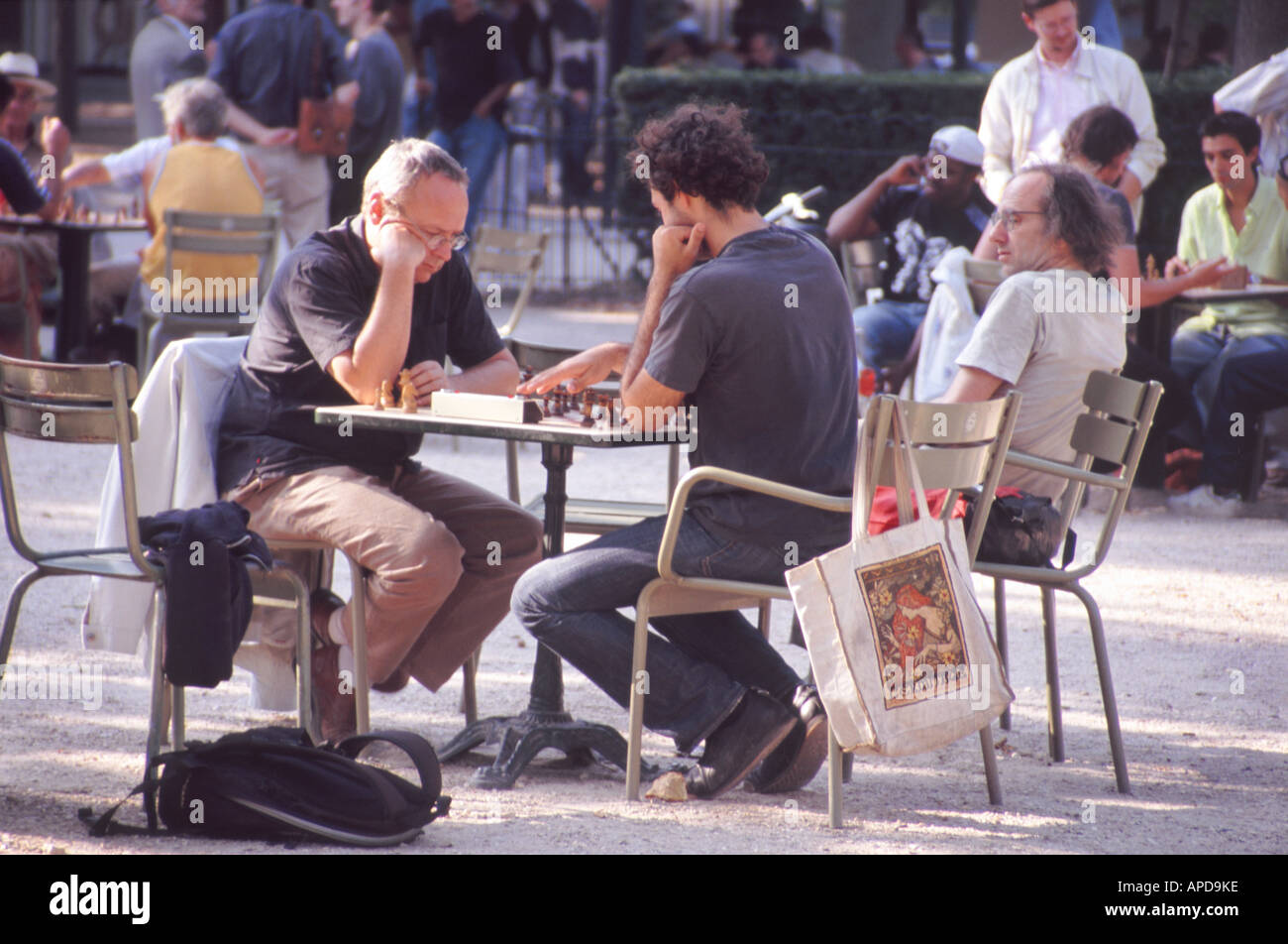 Playing Chess in Jardin du Luxembourg Park, Latin Quarter, Paris, France  Stock Photo - Alamy