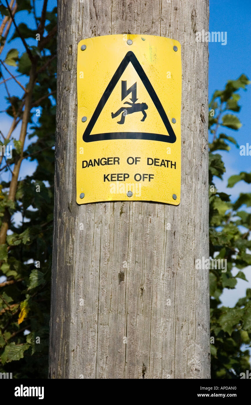 Danger of Death Safety Sign Stock Photo
