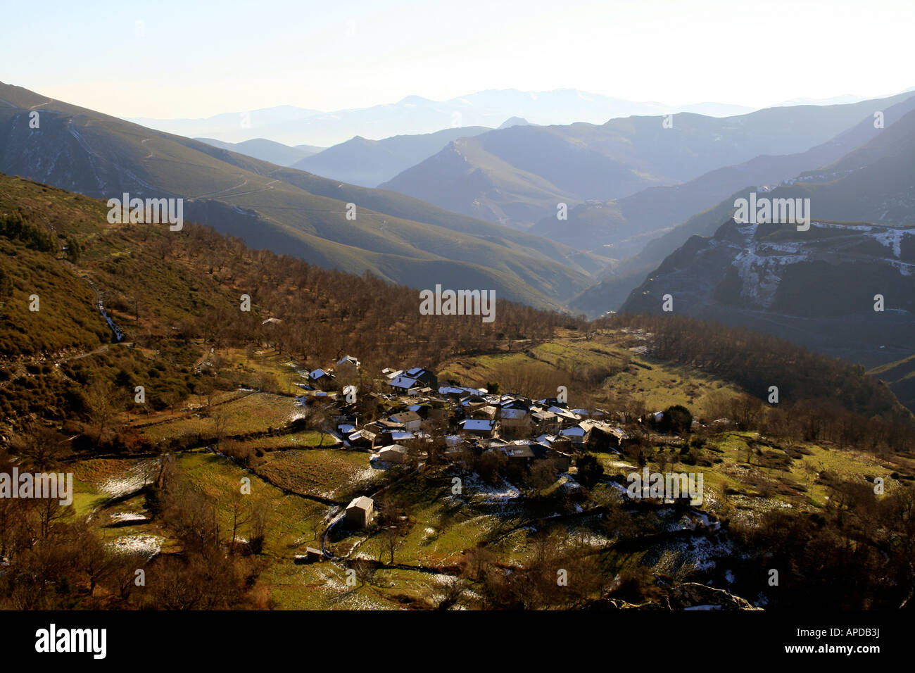 Mountain village in O Courel, Galicia, Spain Stock Photo