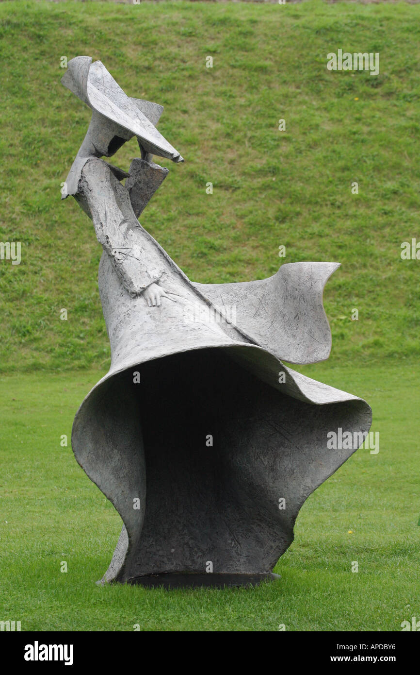Gale Force Nun statue by British sculptor Philip Jackson Stock Photo