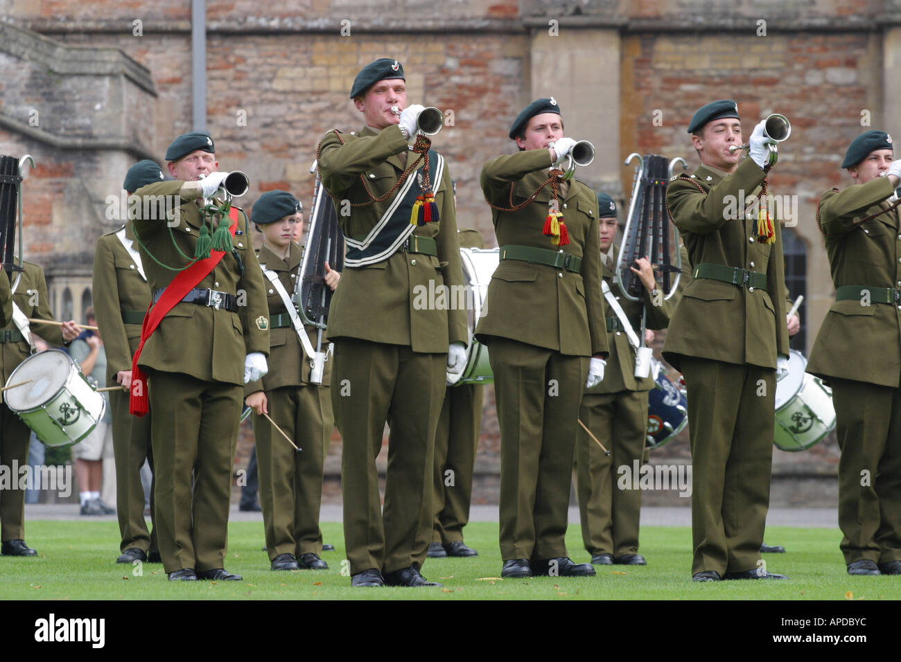 Army Cadet Force band bugler Stock Photo