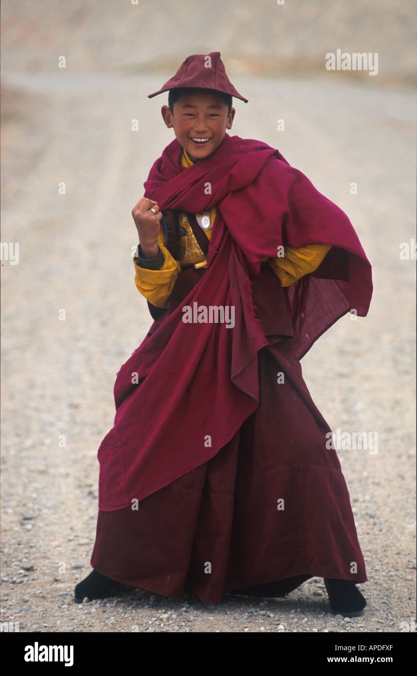 Tibetischer Moench Qinghai See, Tibet Stock Photo