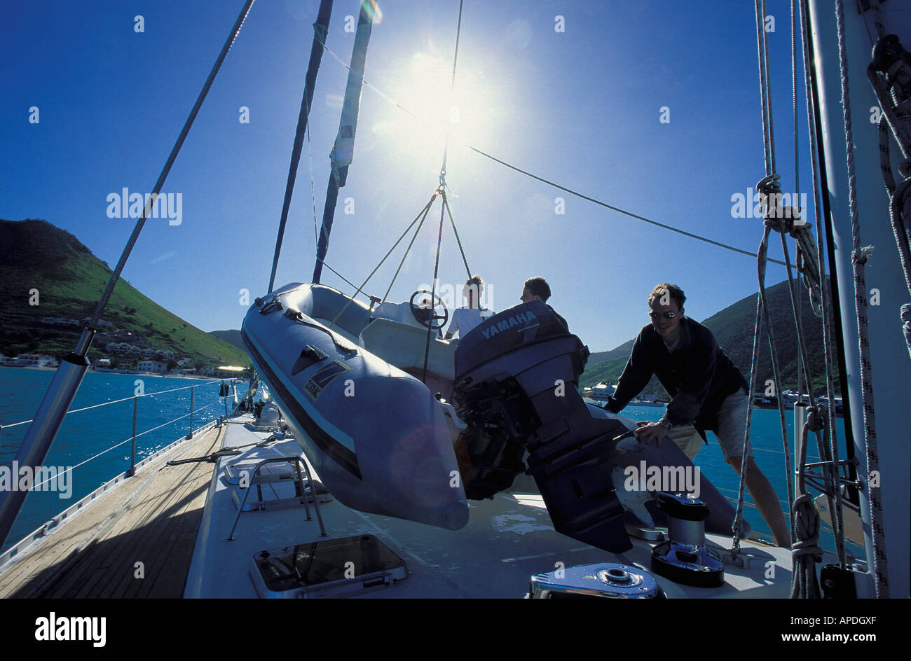 Sailing boat, Caribbean Sea Stock Photo