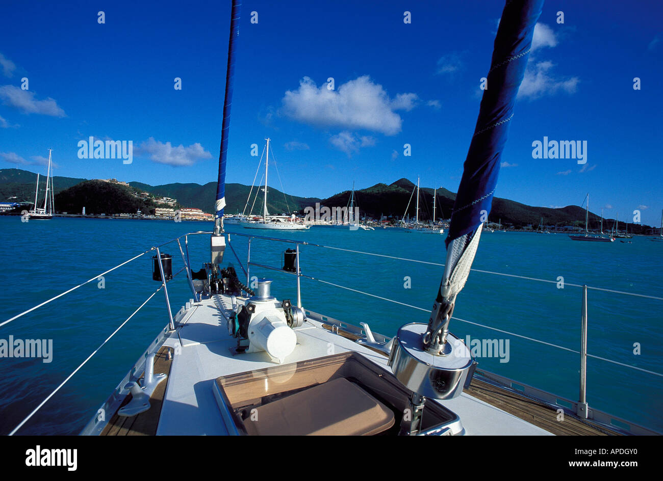 Sailing boat, Caribbean Sea America Stock Photo