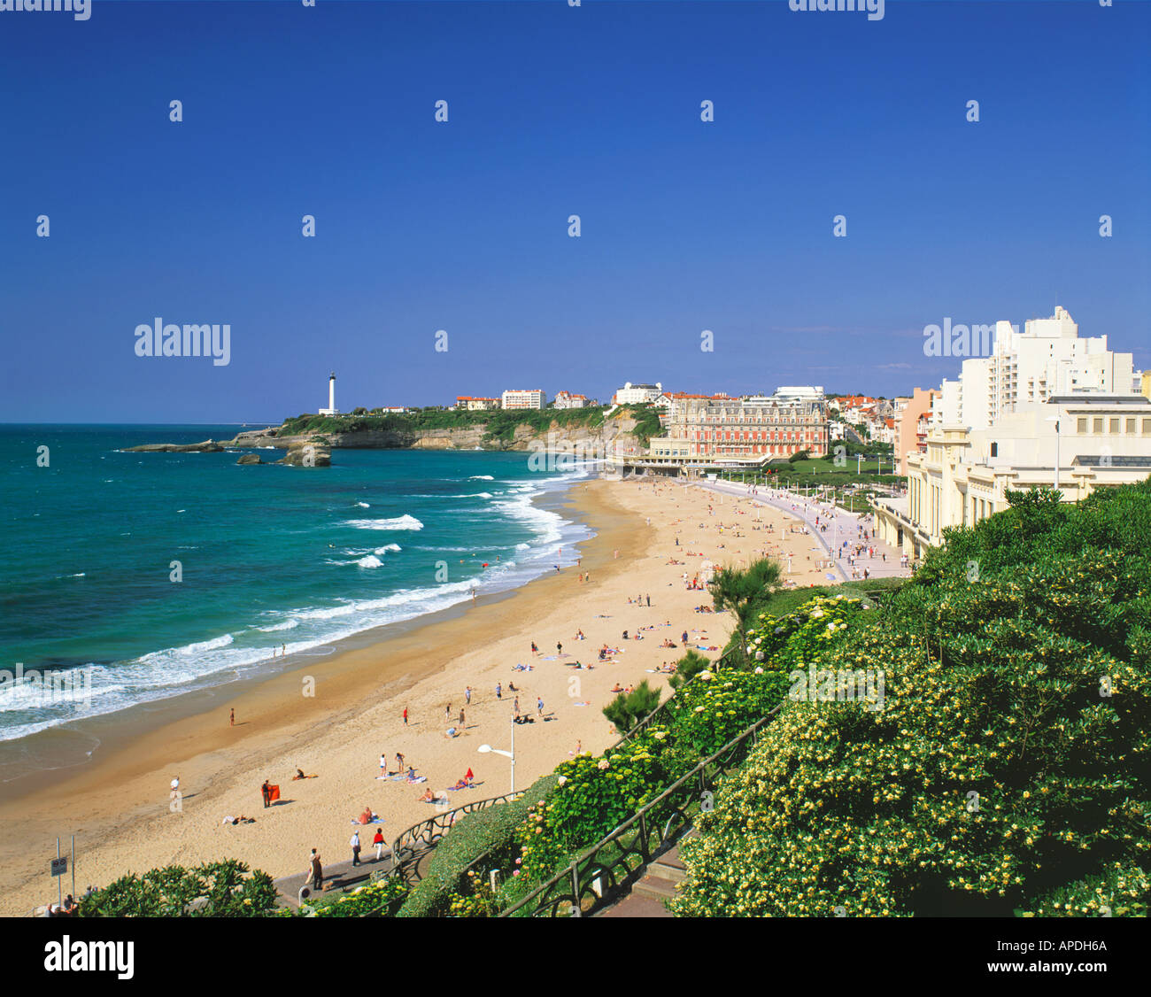 FRANCE AQUITAINE BIARRITZ BEACH BAY BISCAY Stock Photo Alamy