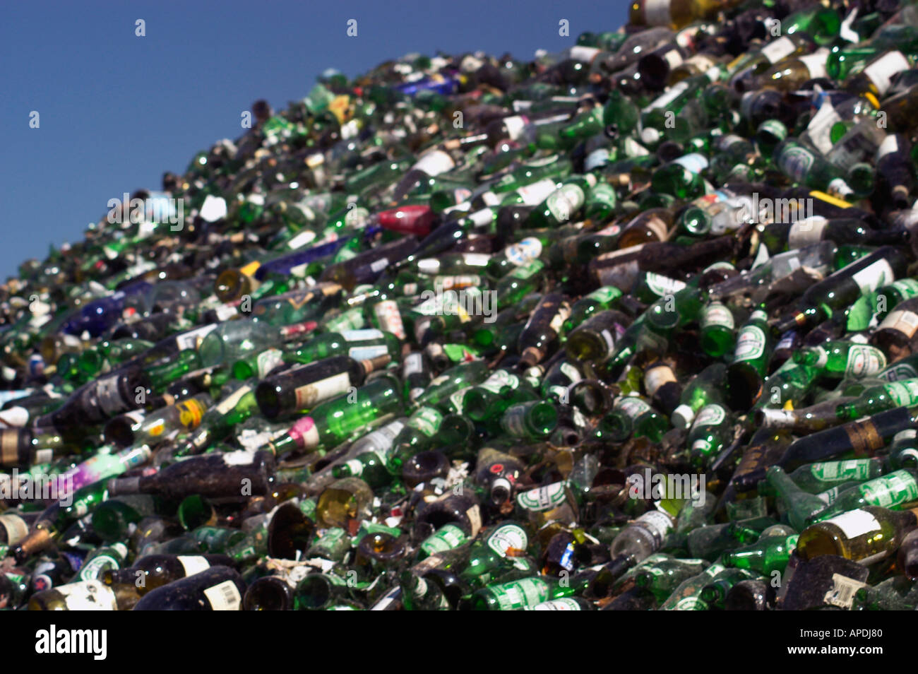 mountain of recycled bottles Stock Photo