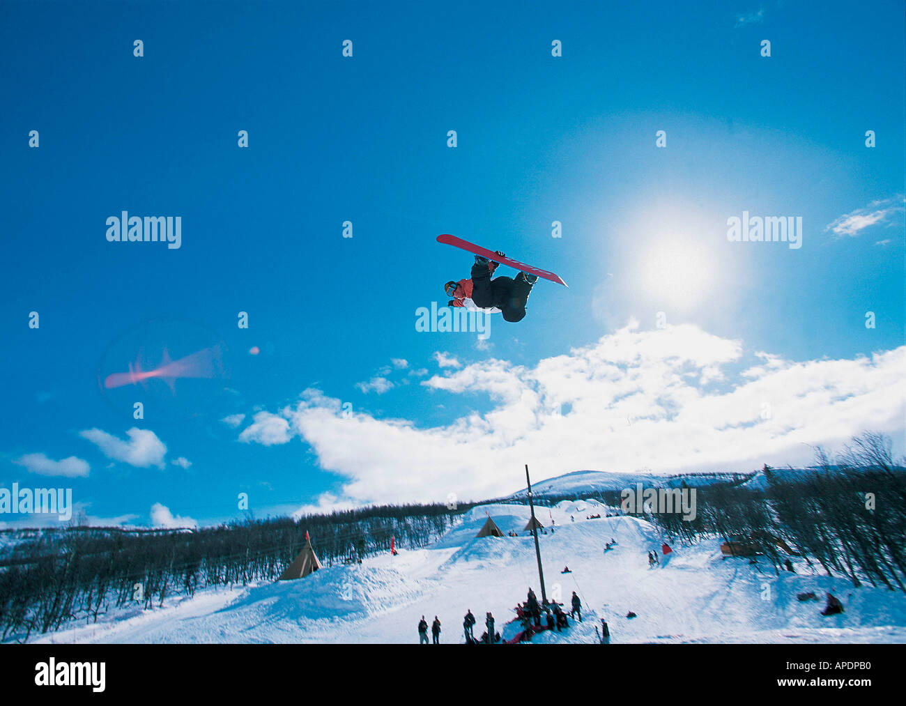 Kim Christiansen in action at the Arctic Challenge Hemsedal Norway April 2001 Stock Photo