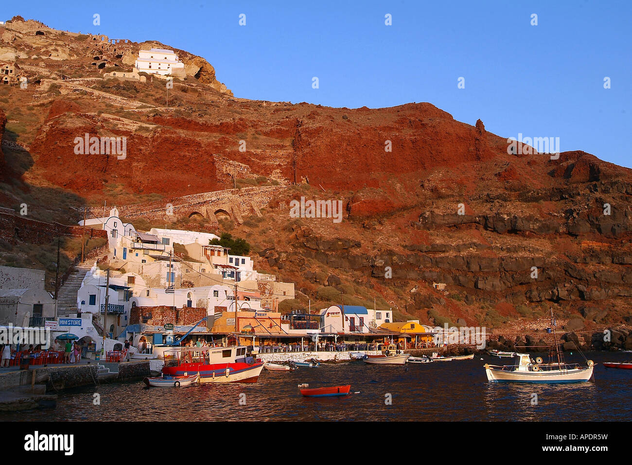 Fishing village of Oia in Santorini Greece Stock Photo Alamy