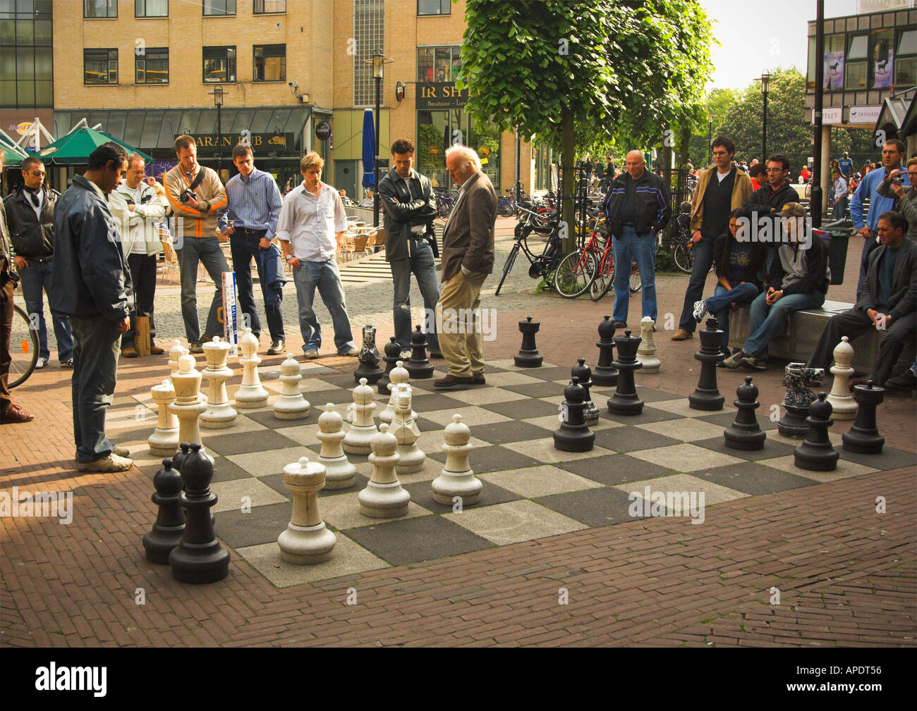 Outdoor chess tournaments on the streets on Amsterdam the Netherlands