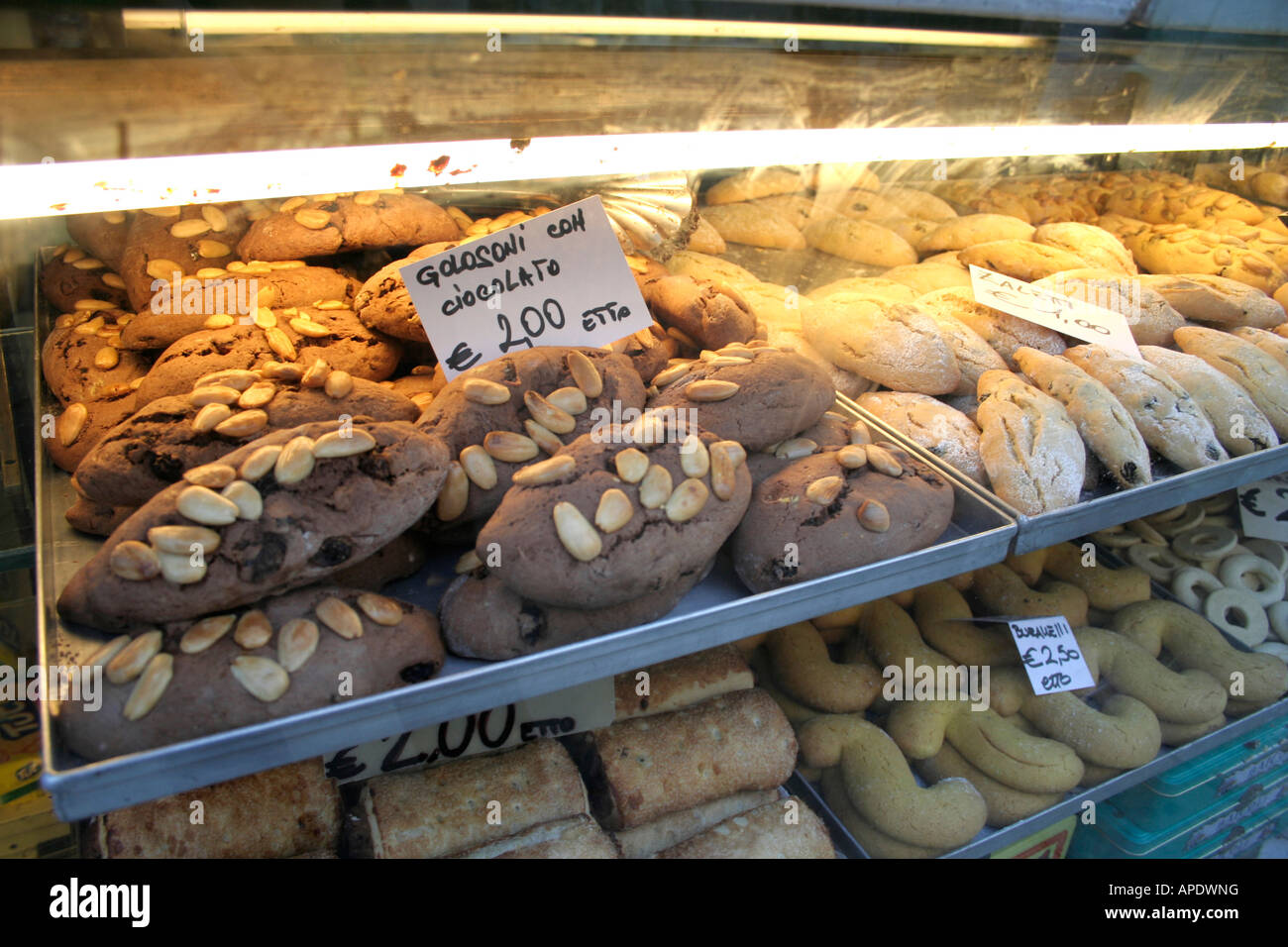 Looking through display window of a sweets shop in Venice Stock Photo ...