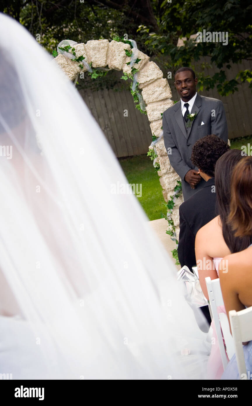 Bride Walking Down Aisle Stock Photo Alamy